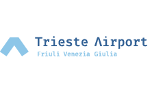 a blue and white logo with the words tristee airport